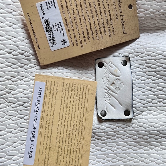 Patricia Nash White Toscano Twisted Woven Embossed Handbag. - Picture 14 of 16